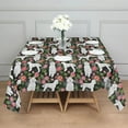 thumbnail image 3 of White Poodle Dog Hawaiian Floral Square Tablecloth,Waterproof Square Table Cover,Wipeable Spillproof Washable Table Cover for Home Kitchen Party Decor 60"x60"(152x152cm), 3 of 6