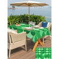 thumbnail image 4 of Outdoor Tablecloth with Umbrella Hole and Zipper, Green Fish Scale Rectangle Table Cloth 60x84 Inch Waterproof Tablecloth, Modern Geometric Ombre Abstract Moroccan Picnic Table Cover for Patio, 4 of 7