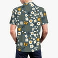 thumbnail image 3 of Balery Flowers and Bee Printed Men’s Short Sleeve Polo Shirt, Midweight Men's Shirt,Golf Polo shirts -Medium, 3 of 8