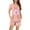 #1 Pink, variant on Simua Two Piece Summer Pajamas for Women, Women's Graphic Printed Tops Button Round Neck Short Sleeve with Shorts Loungewear Pjs Sets, Size S-XXXL