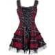 thumbnail image 3 of Minivestido gótico Bandage a cuadros para mujer, vestidos de corte en A con adorno de encaje estético Grunge, minivestido Punk ceñido al cuerpo, ropa de fiesta Sexy-AM, 3 of 5