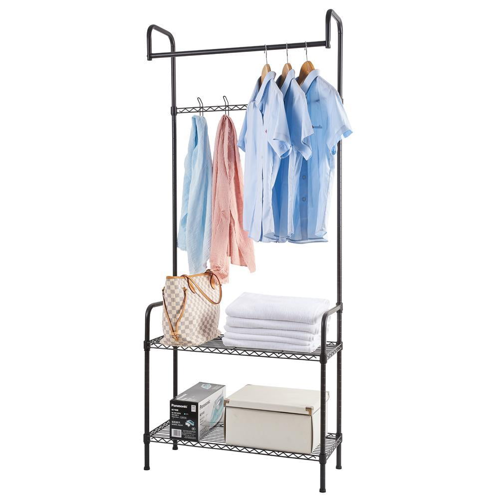SalonMore 2-Tier Clothing Garment Rack Metal Coat Rack Hanger Storage ...