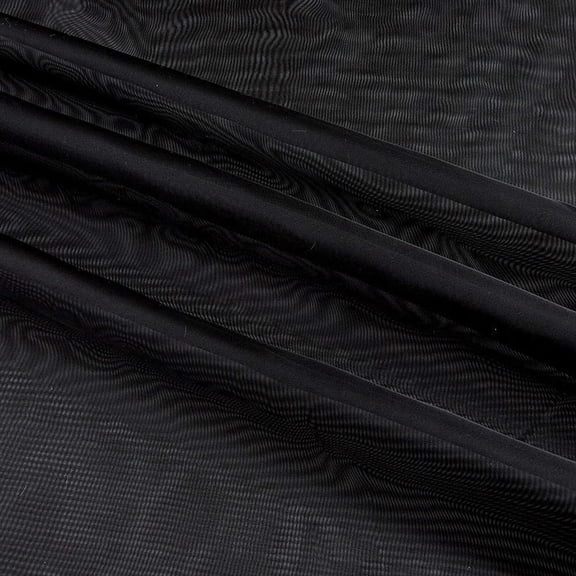 Burlap Fabrics Voile Fabric Black - 118 Inch Wide 100 Percent Sheer Polyester Sold by the Yard