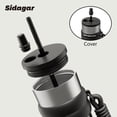 thumbnail image 3 of Sidagar 24 oz Silver Double-Walled Leak-Resistant Lid with Straw Stainless Steel Tumbler, 3 of 6