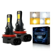 Dual Color H8 H11 LED Fog Light Bulb 6000K White/3000K Yellow Driving DRL Lamp