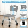 thumbnail image 3 of Kids Table and Chairs Set, Height Adjustable Desk with 4 Seats，Arts & Crafts Table,Graffiti Desktop, Non-Slip Legs, Max 300lbs, Children Multi-Activity Table for Classrooms,Daycares,Home,Grey, 3 of 7