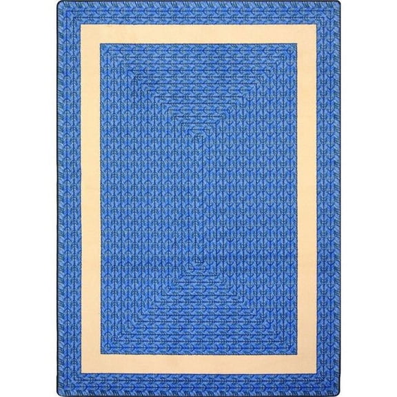 3 ft. 10 in. x 5 ft. 4 in. Sharing Circle Rectangle Area Rug Blue