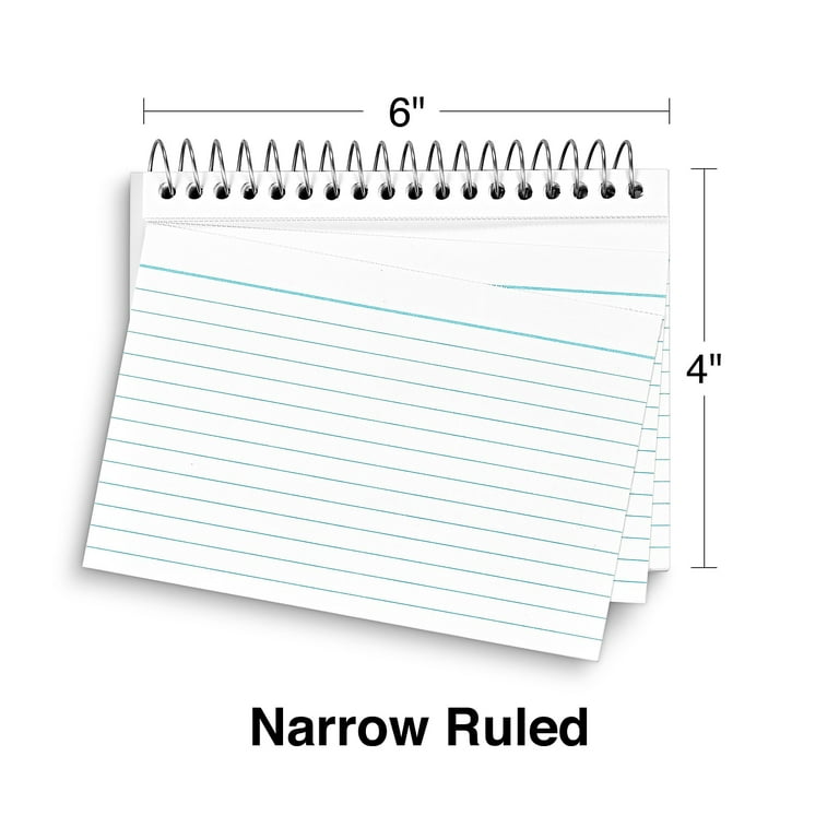 Staples 257832 4-Inch x 6-Inch Line Ruled Spiral Bound Index Cards 50/Pack (51007)