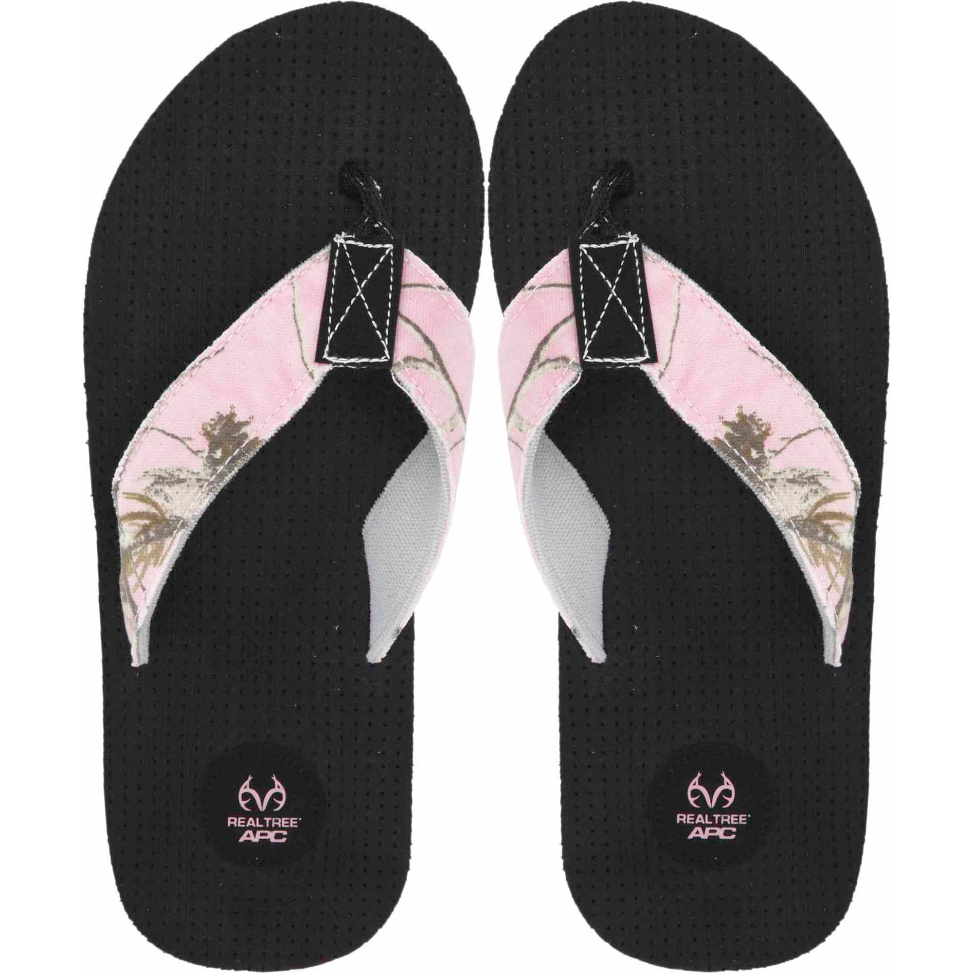 NEW Girl Youth Large *2-3* XL *4-5* REALTREE Pink Camo Flip Flops Sandals Junior
