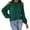 a-Green6720, variant on Womens T Shirt Solid Color Cold Shoulder Blouse With Ruffled Neckline Long Puff Sleeve Relaxed Fit Casual Top For Daily Weekend Wear Versatile Top