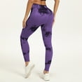 thumbnail image 5 of KHONTS Tie Dye Seamless High Waisted Workout Leggings for Women Scrunch Lifting Yoga Gym Athletic Pants Dark Purple M, 5 of 8