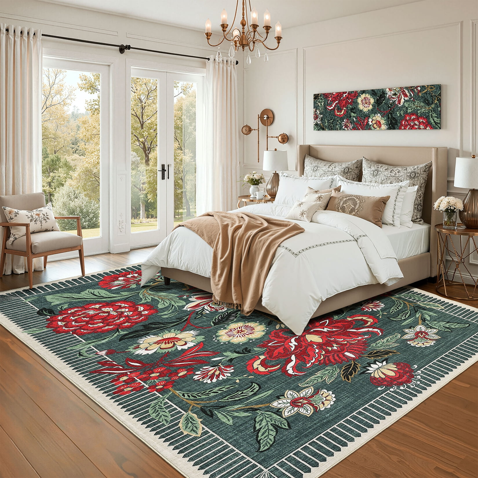 FairOnly 5'x7'Pastrol Area Rug Soft Machine Washable Non Slip Soft