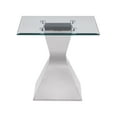 thumbnail image 3 of Jenny Glass Top Stainless Steel Side End Table Chrome, 3 of 5