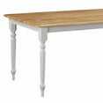 thumbnail image 2 of Grained Rectangular Wooden Dining Table with Turned legs Brown and White - Saltoro Sherpi, 2 of 4