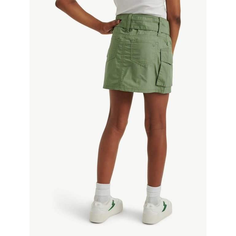 Justice Girls Cargo Skirt with Belt, Sizes 6-18, Slim & Plus