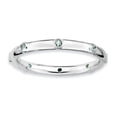 thumbnail image 1 of Sterling Silver Stackable Expressions Aquamarine Ring Size 7, 1 of 3