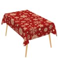 thumbnail image 6 of Duangreer Retro Christmas Rectangle Tablecloth, Golden-white Snowflake Print Table Cover with Waterproof Wrinkle Resistant for Party Decorations, 60 x 84 Inch, 6 of 6