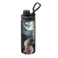 thumbnail image 1 of Cuervo místico y botella de agua deportiva completa con aislamiento de acero inoxidable, taza portátil, botella de agua para exteriores, moda, viajes, fitness, estudiante, talla única., 1 of 7