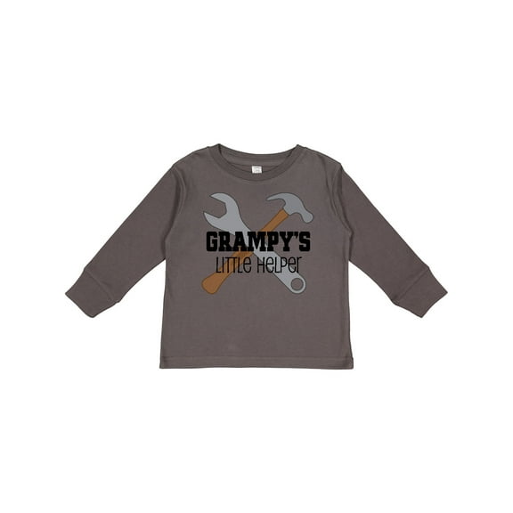 Inktastic Grampy Grandpa's Little Helper Boys Long Sleeve Toddler T-Shirt