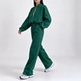 thumbnail image 6 of Gamivast 2 Piece Activewear Sets for Women Cropped Zip up Jacket High Waisted Pants Set Tracksuit Fall Winter Athletic Lounge Outfits Activewear, 6 of 6