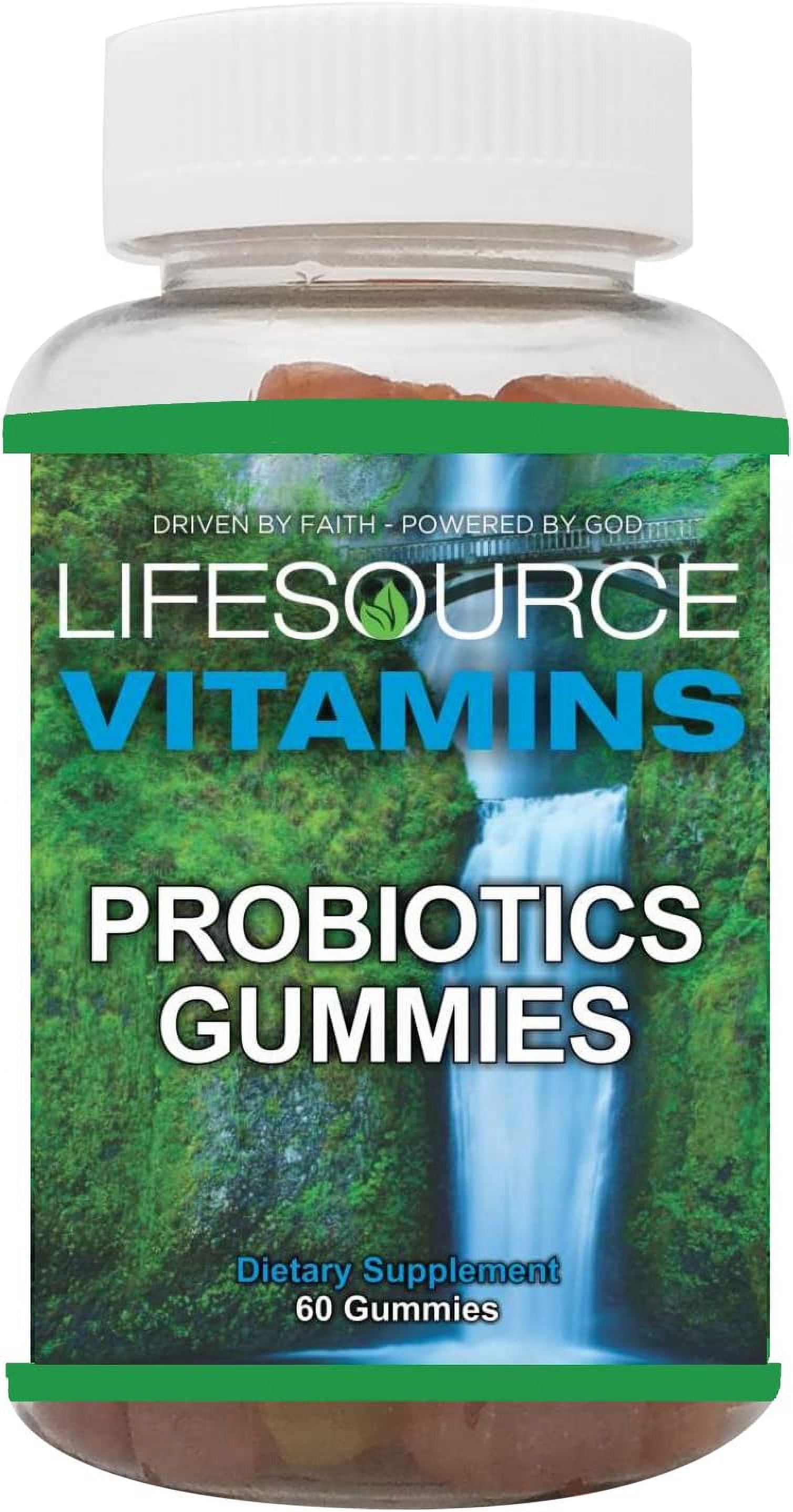 LifeSource Vitamins Probiotic Gummies for Men & Women of All Ages – 60 Organic Gummies - Pectin - Strawberry