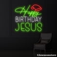 thumbnail image 3 of Glowneon Happy Birthday Jesus Neon Sign, Happy Birthday Led Sign, Santa Hat LED Light, 3 of 5