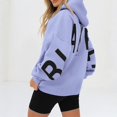thumbnail image 4 of Fashiona Women's Letter Print Loose Pullover Hooded Sweatshirt Tops, 4 of 5