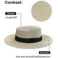thumbnail image 2 of XXL Oversize Straw Boater Hats,Large Summer Travel Sun Hats, Packable Beach Hat with Chin Strap, 2 of 5