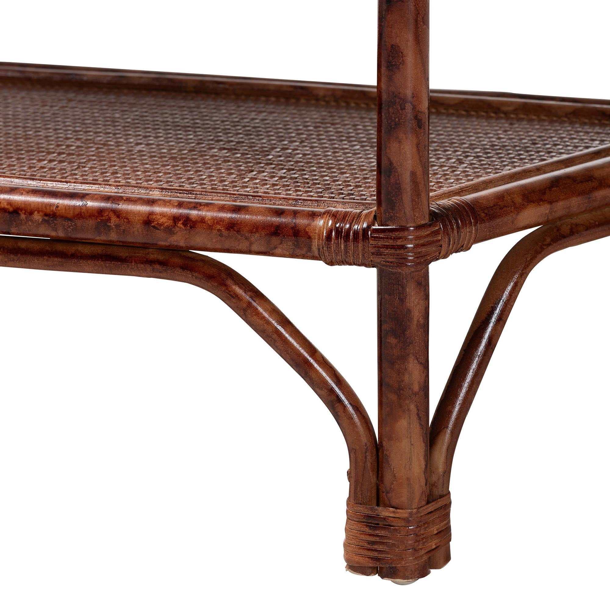 bali & pari Gaspar Boho Console Table, Marbled Tortoise Brown