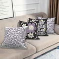 thumbnail image 3 of Purple Floral Throw Pillow Covers 16x16 Set of 4,Daisy Flower Pillow Cases for Bed Couch Home Decor, 3 of 6
