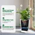 thumbnail image 4 of Lumiparty 21.6" Tall Planters Set of 2, High Front Porch Planter Pots with Drainage Holes＆Water Level Monitor＆Inner Bucket, Automatic Watering, Outdoor＆Indoor Planter Pots, White, 4 of 9
