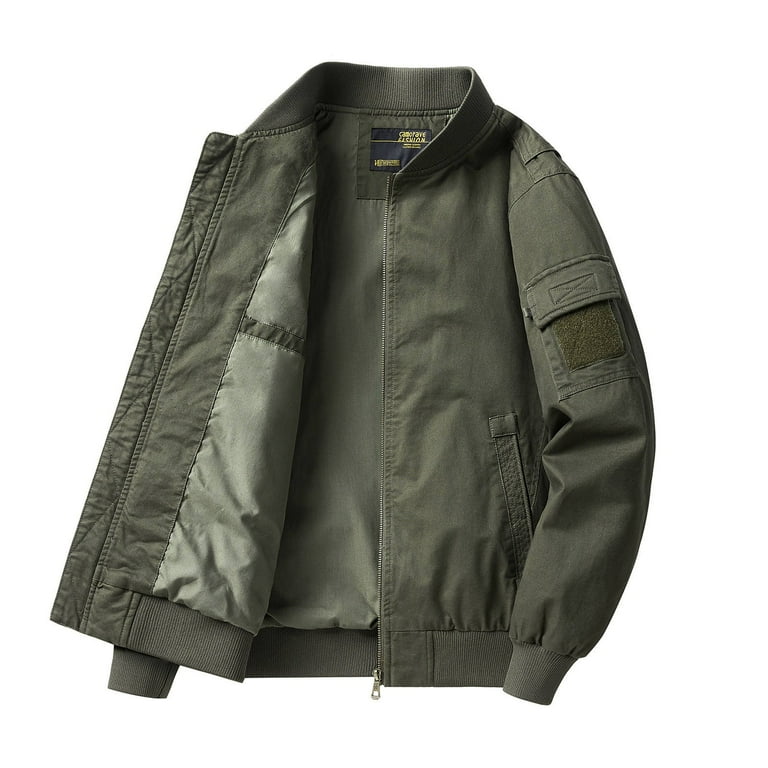 jjayotai Plus Size Cargo Jacket for Men, Casual Full Zip jjayotai Plus Size Cargo Jacket for Men, Casual Full Zip