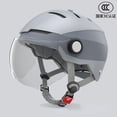 thumbnail image 4 of Casco de motocicleta eléctrico para hombres y mujeres, protector solar de verano, medio casco, casco de seguridad universal fresco para las cuatro estaciones, 4 of 5