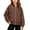 Brown, variant on VIPOIN Kids Boys Girls Solid Color Zipper Stand Collar Coat Sports Large Size Casual Long Sleeve Corduroy Winter Jacket