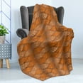 thumbnail image 4 of Leaves Soft Flannel Fleece Throw Blanket, Autumn Nature Inspired Pattern with Ornate Fallen Leaves Print, Cozy Plush for Indoor and Outdoor Use, 70" x 90", Pale Caramel Ginger, by Ambesonne, 4 of 5