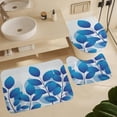 thumbnail image 6 of Bathroom Rugs Sets 4 Piece with Shower Curtain sets, Blue Leaf Branch Pattern Printed on Cute Shower Curtain Sets with Rugs, Perfect for Bathroom Hotel Dorm Spa Home, 72 x 72 inches, 6 of 8