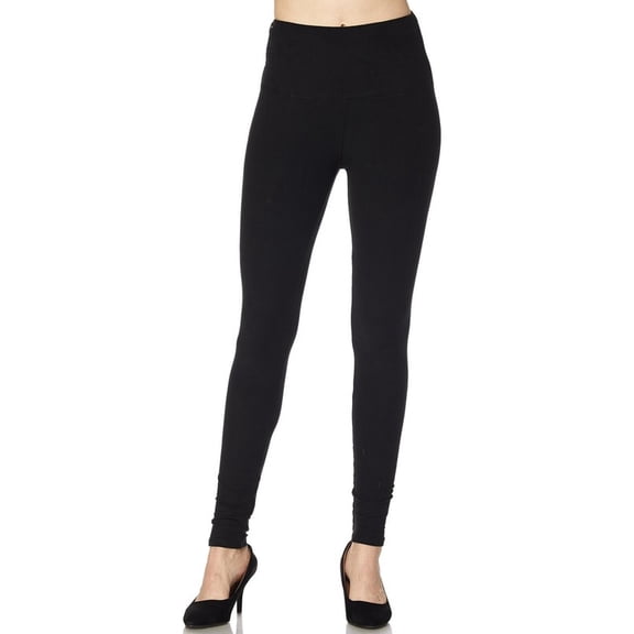 Buttery Smooth Basic Solid High Waisted Leggings - Plus Size - 5 Inch Waist - 1XL 2XL 3XL - New Mix Black One Size Plus