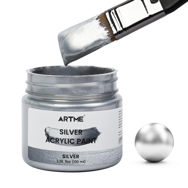 Pintura acrílica ARTME Metallic Silver 100 ml para arte y manualidades