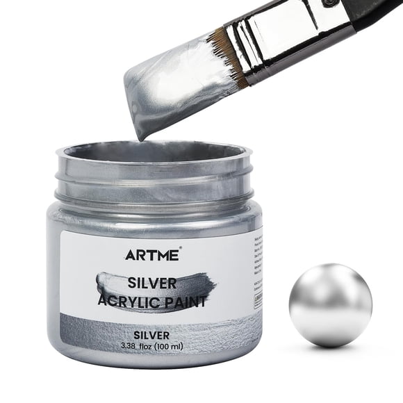 Pintura acrílica ARTME Metallic Silver 100 ml para arte y manualidades