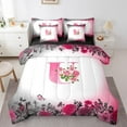 thumbnail image 1 of Erosebridal Monogrammed Bedding Sets Twin Size,Personalized Initial Comforter Sets with Sheets,Letter Decoration,Reversible,Breathable,7-Piece, 1 of 1