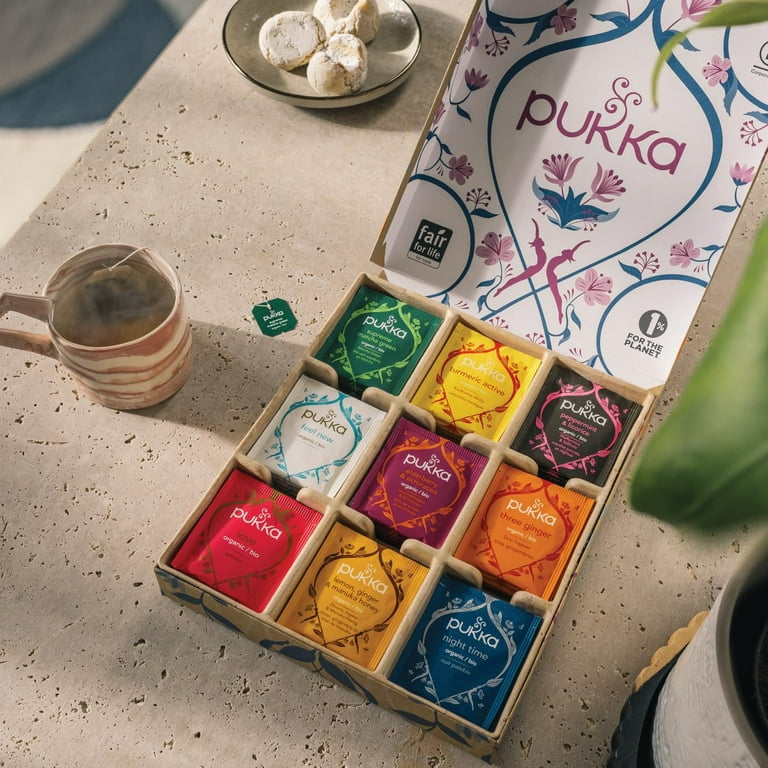 Pukka Tea Valentine Gift Box, Herbal Health Wellness Tea, Self Care  Selection Organic Tea, 45 Tea Bags, 9 Flavors