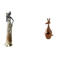 thumbnail image 1 of Figura de mujer africana,Estatua artesanal de una dama tribal africana,hecha a mano para cafetería.,estatua,estatuas de animales,figuras artesanales,Escultura de madera de, 1 of 8