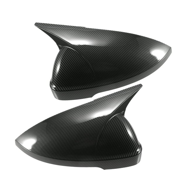 Pair Car Rear View Driver Passenger Side Mirror Cover Cap Overlay Black Carbon Fiber Pattern for Volkswagen Passat 2019-2023 Mirror Guard Covers
