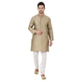 thumbnail image 1 of eloria Men's Tunic Jacquard Kurta Pajama Indian Traditional Suit Wedding Party Dress Set Party Wear Apparel, 1 of 6
