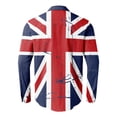 thumbnail image 6 of CONZONE Mens Buttons Down Shirts Long Sleeve Shirts for Men Trendy British Flag Graphic Lapel Soft Lightweight Tops, 6 of 7