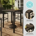 thumbnail image 4 of Martha Stewart 37" Square Indoor-Outdoor Patio Bar Height Table with Engineered Wood Top in Brown Rattan Wicker, 4 of 11