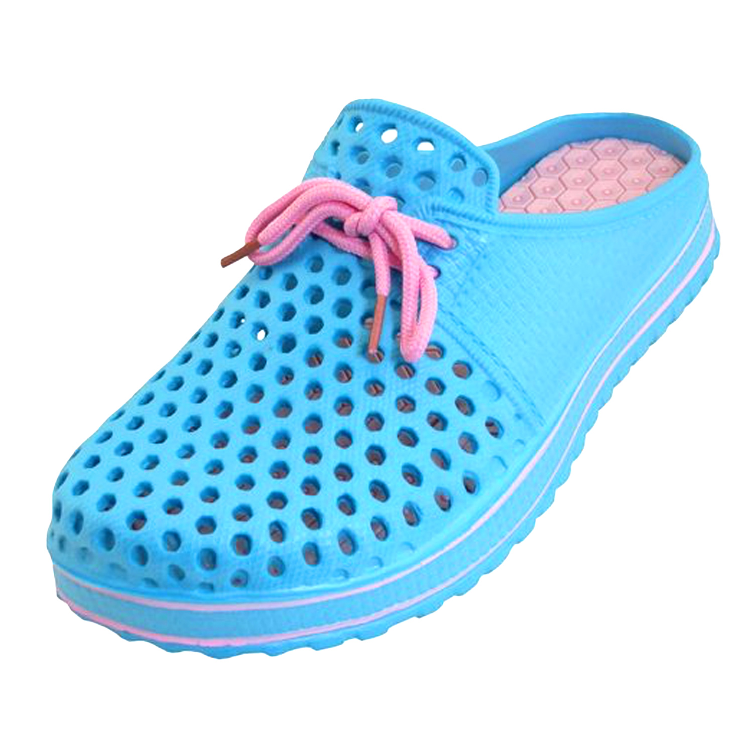 SNJ New Women's Hollow Clog Light Weight Soft Rubber Slide Slip On