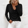 thumbnail image 6 of Womens Tops Trendy 2026 Cowl Neck Shirts Long Sleeve Teacher Clothes Office Business Dressy Casual Spring Outfits Black M, 6 of 7