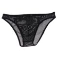 thumbnail image 3 of Mens Bikini Briefs Underpants Mesh See Through Pants Glitter L black, 3 of 8