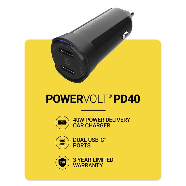 Scosche PowerVolt 40W Dual USB-C Fast Car Charger photo 1